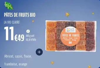 La Vie Claire Pâtes de fruits bio offre