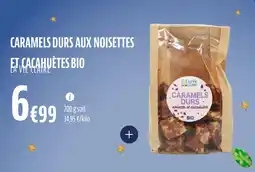 La Vie Claire Caramels durs aux noisettes et cacahuètes bio offre