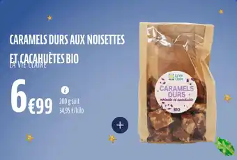 La Vie Claire Caramels durs aux noisettes et cacahuètes bio offre