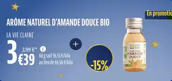 La Vie Claire Arôme naturel d'amande douce bio offre