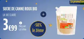 La Vie Claire Sucre de canne roux bio offre