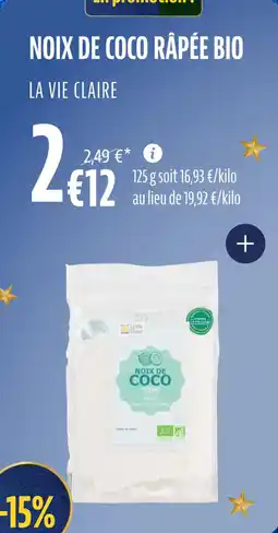La Vie Claire Noix de coco râpée bio offre