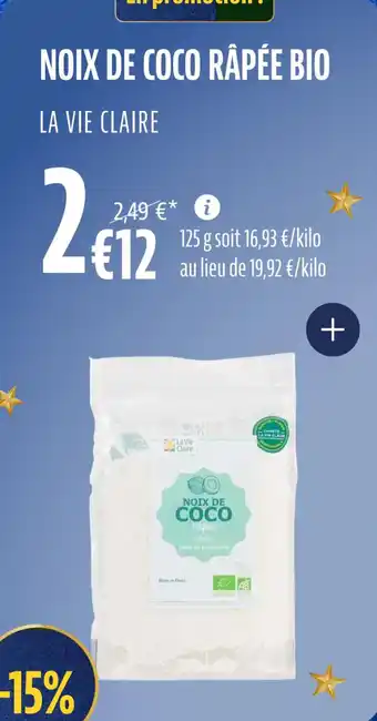 La Vie Claire Noix de coco râpée bio offre