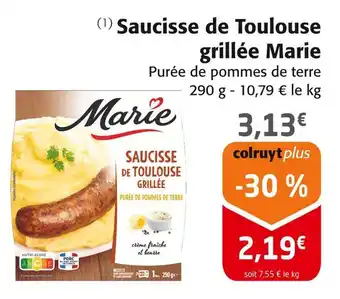 Colruyt Marie saucisse de toulouse grillée offre