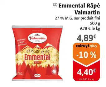 Colruyt Valmartin emmental râpé offre