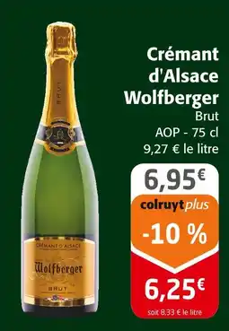 Colruyt Wolfberger crémant d'alsace brut offre