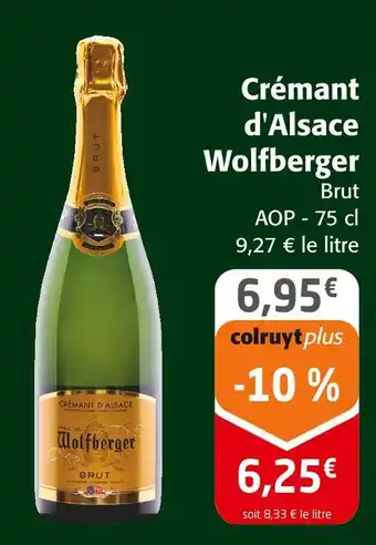 Colruyt Wolfberger crémant d'alsace brut offre