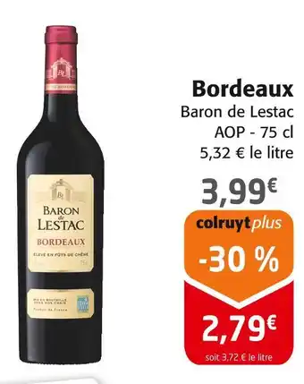 Colruyt Baron de lestac bordeaux offre