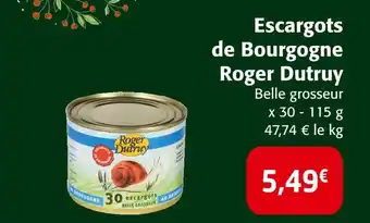 Colruyt Roger dutruy escargots de bourgogne offre