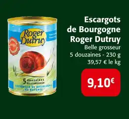Colruyt Roger dutury escargots de bourgogne offre