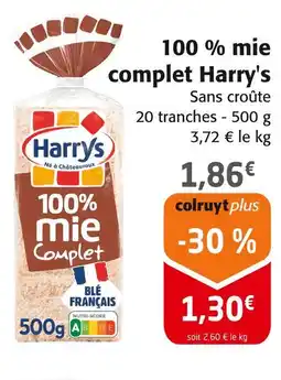 Colruyt Harry's 100 % mie complet offre