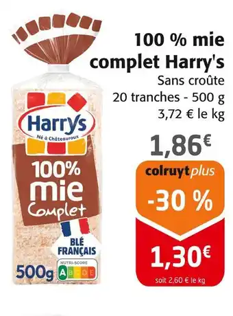 Colruyt Harry's 100 % mie complet offre