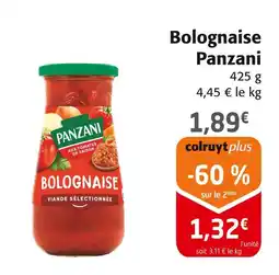 Colruyt Panzani bolognaise offre