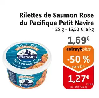 Colruyt Petit navire rillettes de saumon rose du pacifique offre
