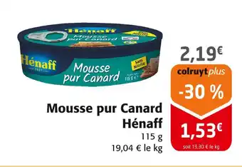 Colruyt Hénaff mousse pur canard offre