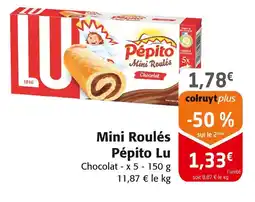 Colruyt Pépito lu mini roulés chocolat offre