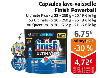 Colruyt Finish capsules lave-vaisselle powerball offre