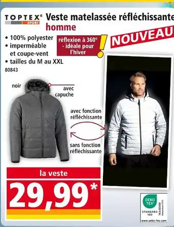 Norma Toptex sport veste matelassée réfléchissante homme offre