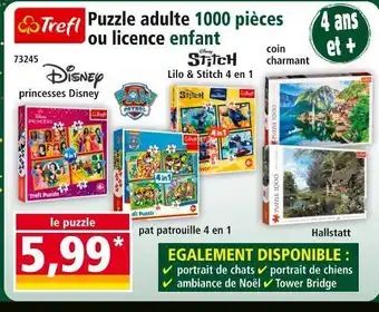 Norma Trefl puzzle adulte 1000 pièces ou licence enfant offre