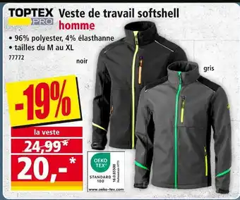 Norma Toptex pro veste de travail softshell homme offre