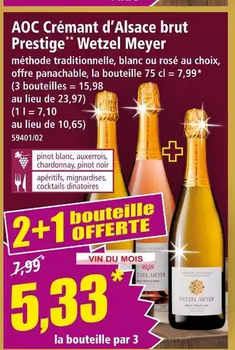 Norma Wetzel meyer aoc crémant d'alsace brut prestige offre