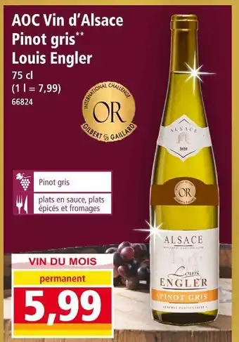 Norma Louis engler aoc vin d'alsace pinot gris offre