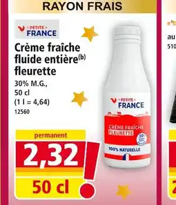 Norma Petite france crème fraîche fluide entière fleurette offre