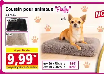 Norma Coussin pour animaux fluffy anthracite offre