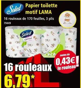 Norma Solded papier toilette motif lama offre