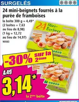 Norma 24 mini-beignets fourrés à la purée de framboises offre