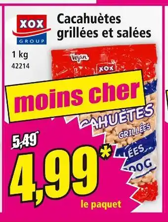 Norma Xox group cacahuètes grillées et salées offre