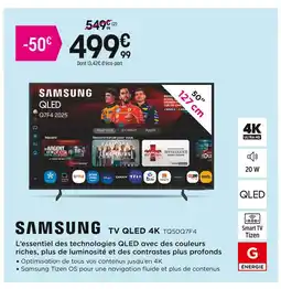 Pulsat Samsung tv qled 4k tq50q7f4 offre
