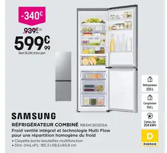 Pulsat Samsung réfrigérateur combiné offre