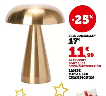 Lampe metal led champignon