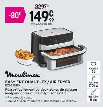 Pulsat Moulinex easy fry dual flex / air fryer offre