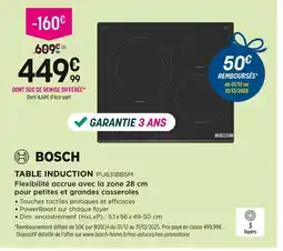 Pulsat Bosch table induction pij631bb5m offre