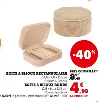 Hyper U Boîte à bijoux rectangulaire offre