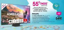 Pulsat Philips tv qled ambilight 4k offre