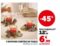 Hyper U 3 bougies centre de table offre