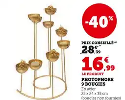 Hyper U Photophore 9 bougies offre
