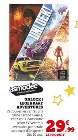 Hyper U Asmodee unlock! legendary adventures offre