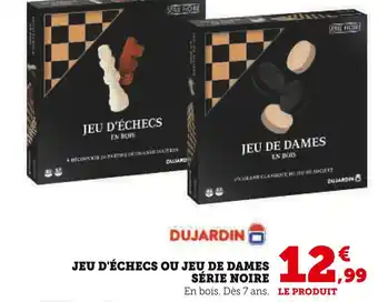 Hyper U Dujardin jeu d'échecs ou jeu de dames série noire offre