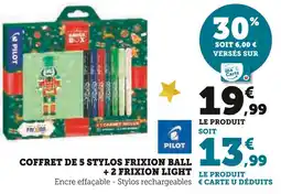 Hyper U Pilot coffret de 5 stylos frixion ball + 2 frixion light offre