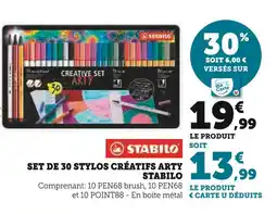 Hyper U Stabilo set de 30 stylos créatifs arty offre