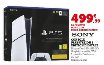Hyper U Sony console playstation 5 edition digitale offre