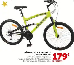 Hyper U Mercier vélo vtt tout suspendu 24 offre