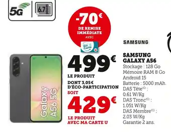 Hyper U Samsung galaxy a56 offre