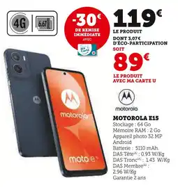 Hyper U Motorola e15 offre