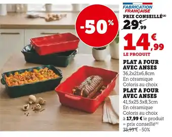 Hyper U Plat à four avec anses offre
