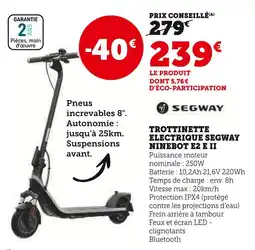 Hyper U Trottinette électrique ninebot e2 e ii offre